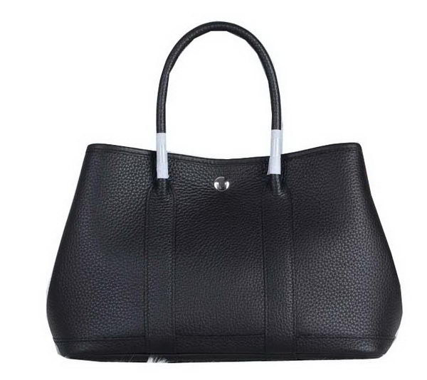 Hermes Garden Party 30cm Tote Bag Grainy Leather Black