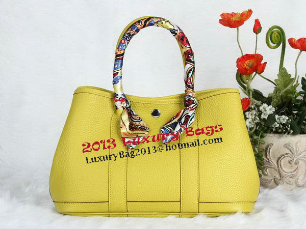 Hermes Garden Party 30cm Tote Bag Grainy Leather Lemon Hermes Garden Party 30cm Tote Bag Grainy Leather Lemon