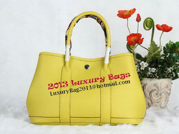Hermes Garden Party 30cm Tote Bag Grainy Leather Lemon Hermes Garden Party 30cm Tote Bag Grainy Leather Lemon