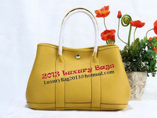 Hermes Garden Party 30cm Tote Bag Grainy Leather Yellow Hermes Garden Party 30cm Tote Bag Grainy Leather Yellow