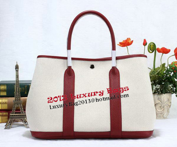 Hermes Garden Party 36cm Tote Bag Canvas Burgundy Hermes Garden Party 36cm Tote Bag Canvas Burgundy