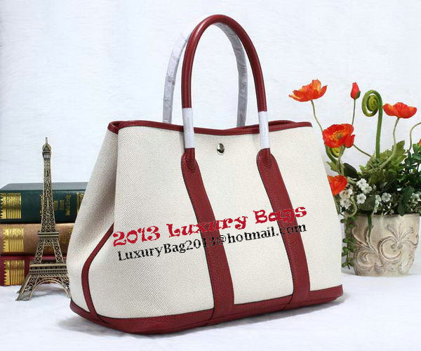 Hermes Garden Party 36cm Tote Bag Canvas Burgundy Hermes Garden Party 36cm Tote Bag Canvas Burgundy