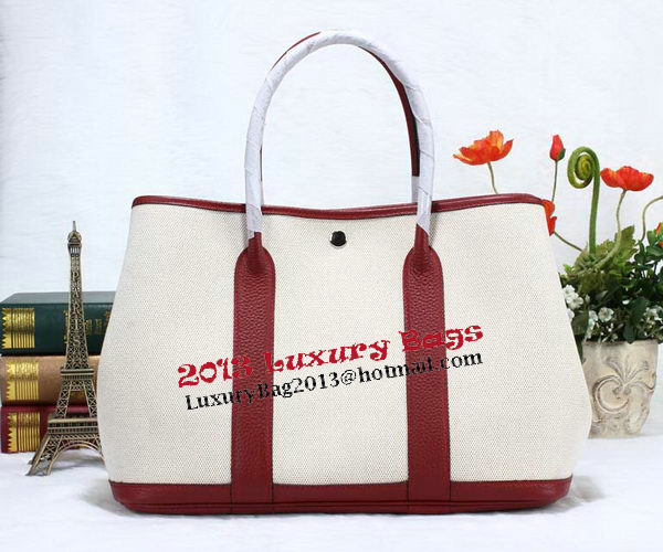 Hermes Garden Party 36cm Tote Bag Canvas Burgundy Hermes Garden Party 36cm Tote Bag Canvas Burgundy