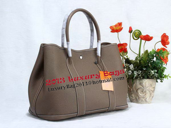 Hermes Garden Party 36cm Tote Bag Grainy Leather Grey Hermes Garden Party 36cm Tote Bag Grainy Leather Grey