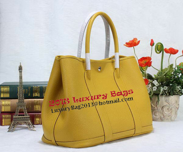 Hermes Garden Party 36cm Tote Bag Grainy Leather Yellow Hermes Garden Party 36cm Tote Bag Grainy Leather Yellow
