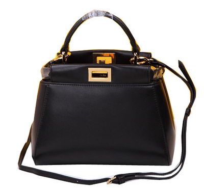 Fendi mini Peekaboo Bag Sheepskin Leather FD520885 Black