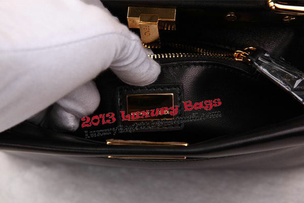 Fendi mini Peekaboo Bag Sheepskin Leather FD520885 Black Fendi mini Peekaboo Bag Sheepskin Leather FD520885 Black