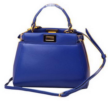 Fendi mini Peekaboo Bag Sheepskin Leather FD520885 Blue Fendi mini Peekaboo Bag Sheepskin Leather FD520885 Blue