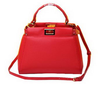 Fendi mini Peekaboo Bag Sheepskin Leather FD520885 Red Fendi mini Peekaboo Bag Sheepskin Leather FD520885 Red