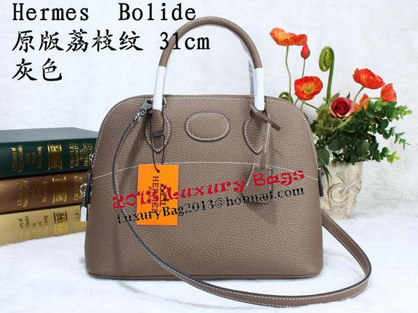 Hermes Bolide 31CM Calfskin Leather Tote Bag H509083 Grey Hermes Bolide 31CM Calfskin Leather Tote Bag H509083 Grey