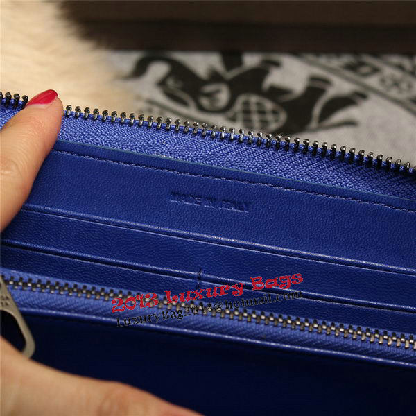 Bottega Veneta Intrecciato Nappa Zip Around Wallets 114073 Blue Bottega Veneta Intrecciato Nappa Zip Around Wallets 114073 Blue