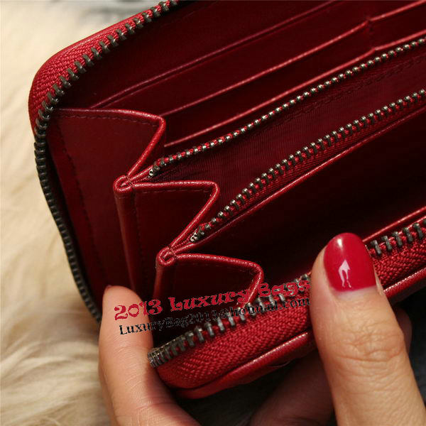 Bottega Veneta Intrecciato Nappa Zip Around Wallets 114073 Red Bottega Veneta Intrecciato Nappa Zip Around Wallets 114073 Red