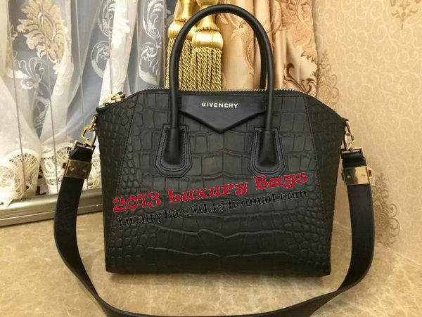 Givenchy Antigona Bag in Croco Leather Black