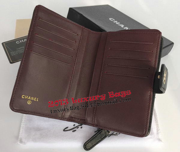 Chanel Matelasse Bi-Fold Wallet Black Sheepskin Leater A48667 Gold Chanel Matelasse Bi-Fold Wallet Black Sheepskin Leater A48667 Gold