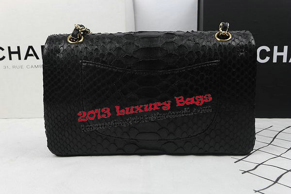 Chanel 2.55 Series Flap Bags Original Snake Leather A1112 Black Chanel 2.55 Series Flap Bags Original Snake Leather A1112 Black