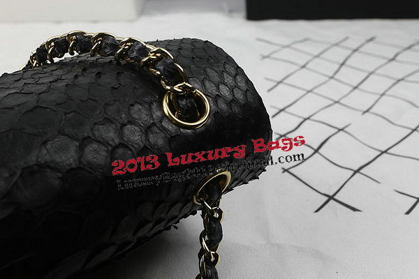 Chanel 2.55 Series Flap Bags Original Snake Leather A1112 Black Chanel 2.55 Series Flap Bags Original Snake Leather A1112 Black