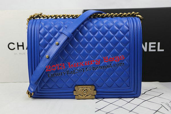 Chanel Boy Flap Shoulder Bag Original Sheepskin Leather A67087 Blue Chanel Boy Flap Shoulder Bag Original Sheepskin Leather A67087 Blue