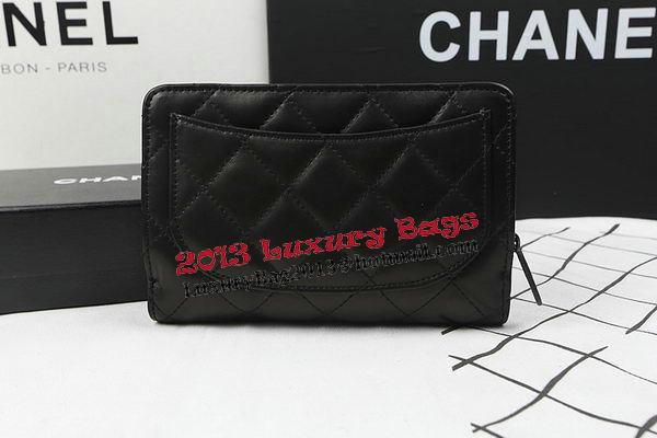 Chanel Matelasse Bi-Fold Wallet Black Original Sheepskin A48667 Silver Chanel Matelasse Bi-Fold Wallet Black Original Sheepskin A48667 Silver