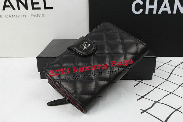 Chanel Matelasse Bi-Fold Wallet Black Original Sheepskin A48667 Silver Chanel Matelasse Bi-Fold Wallet Black Original Sheepskin A48667 Silver