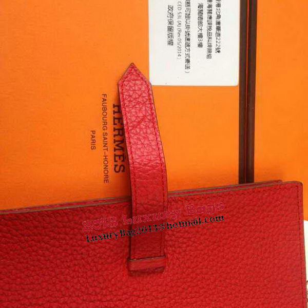 Hermes Bearn Japonaise Grainy Leather Wallet H8622W Red Hermes Bearn Japonaise Grainy Leather Wallet H8622W Red