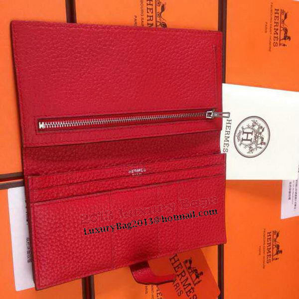 Hermes Bearn Japonaise Grainy Leather Wallet H8622W Red Hermes Bearn Japonaise Grainy Leather Wallet H8622W Red