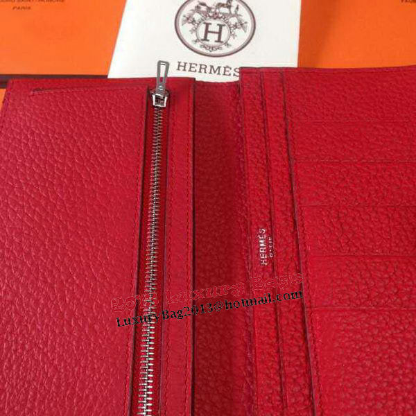 Hermes Bearn Japonaise Grainy Leather Wallet H8622W Red Hermes Bearn Japonaise Grainy Leather Wallet H8622W Red