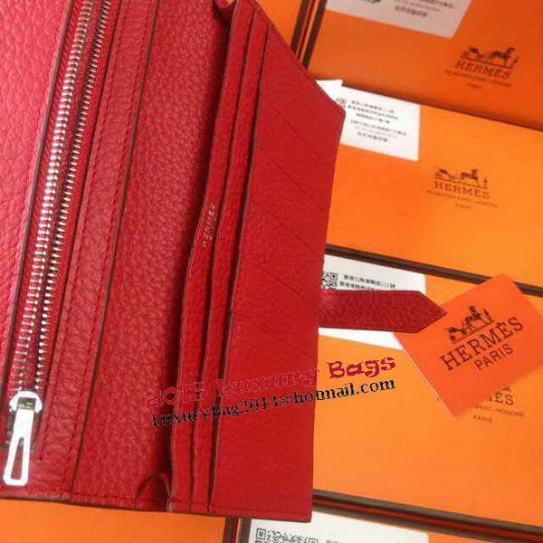 Hermes Bearn Japonaise Grainy Leather Wallet H8622W Red Hermes Bearn Japonaise Grainy Leather Wallet H8622W Red