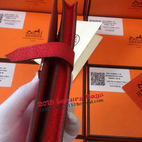Hermes Bearn Japonaise Grainy Leather Wallet H8622W Red Hermes Bearn Japonaise Grainy Leather Wallet H8622W Red