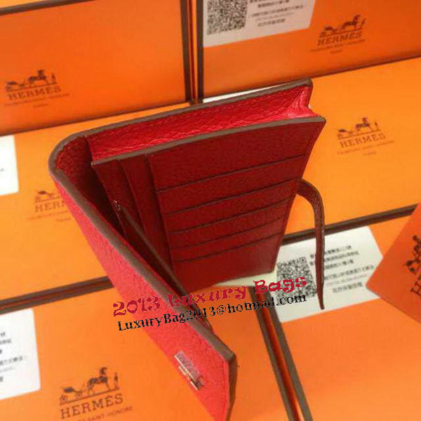 Hermes Bearn Japonaise Grainy Leather Wallet H8622W Red Hermes Bearn Japonaise Grainy Leather Wallet H8622W Red