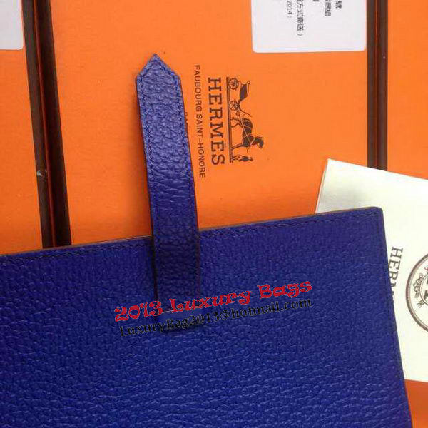 Hermes Bearn Japonaise Grainy Leather Wallet H8622W Royal Hermes Bearn Japonaise Grainy Leather Wallet H8622W Royal