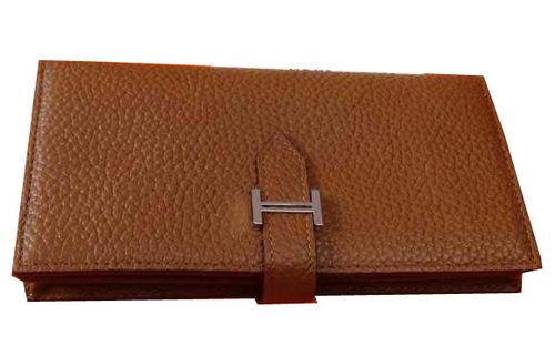 Hermes Bearn Japonaise Grainy Leather Wallet H8622W Wheat