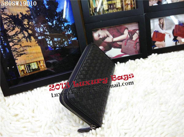 Bottega Veneta Intrecciato Nappa Zip Around Wallet BV5808 Black Bottega Veneta Intrecciato Nappa Zip Around Wallet BV5808 Black