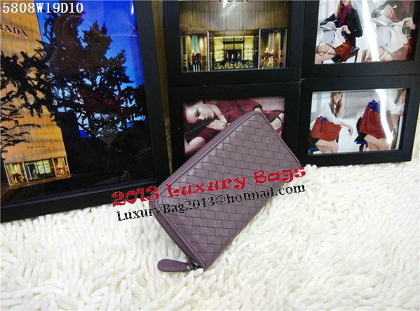 Bottega Veneta Intrecciato Nappa Zip Around Wallet BV5808 Lavender Bottega Veneta Intrecciato Nappa Zip Around Wallet BV5808 Lavender