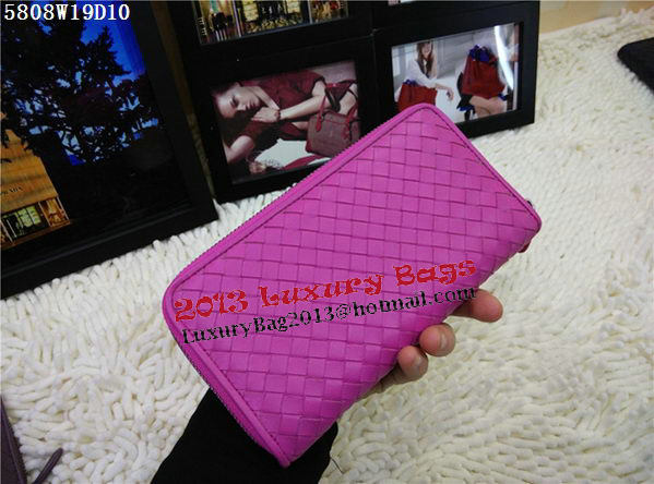 Bottega Veneta Intrecciato Nappa Zip Around Wallet BV5808 Rose Bottega Veneta Intrecciato Nappa Zip Around Wallet BV5808 Rose