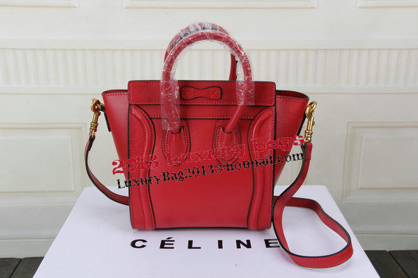 Celine Luggage Nano Bag Original Leather CTS3309 Red Celine Luggage Nano Bag Original Leather CTS3309 Red