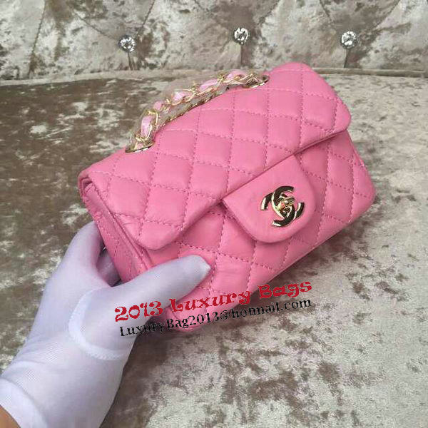 Chanel Classic MINI Flap Bag Sheepskin Leather A1115 Pink Chanel Classic MINI Flap Bag Sheepskin Leather A1115 Pink