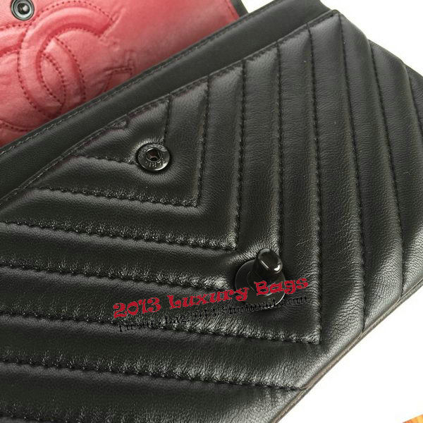 Chanel Lambskin Chevron Quilting Classic Flap Bag AO1112 Black Chanel Lambskin Chevron Quilting Classic Flap Bag AO1112 Black