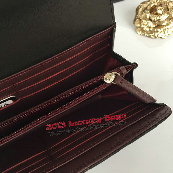 Chanel Matelasse Long Wallet Black Sheepskin Leather A50096 Silver Chanel Matelasse Long Wallet Black Sheepskin Leather A50096 Silver