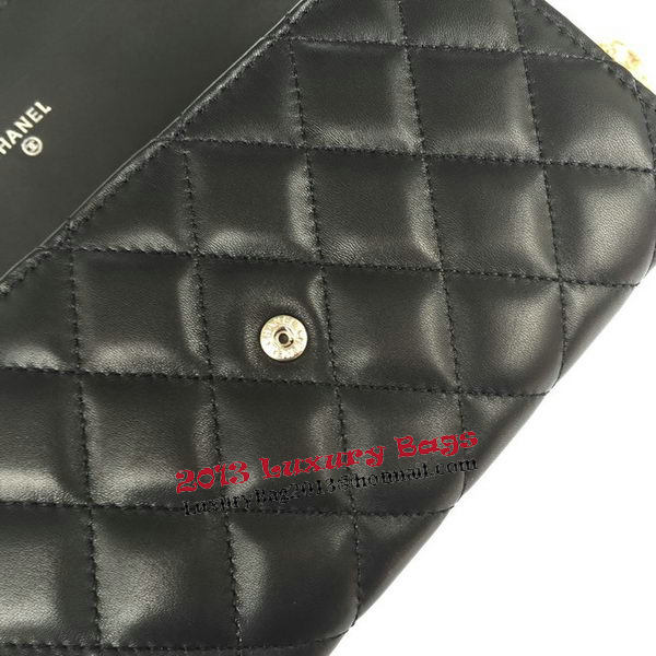 Chanel Matelasse Long Wallet Black Sheepskin Leather A50096 Silver Chanel Matelasse Long Wallet Black Sheepskin Leather A50096 Silver