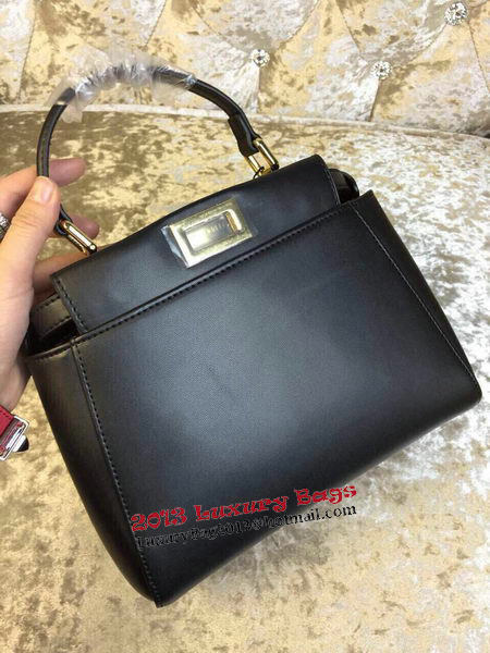Fendi mini Peekaboo Bag Calfskin Leather 30320 Black Fendi mini Peekaboo Bag Calfskin Leather 30320 Black