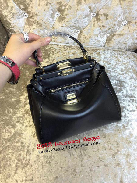 Fendi mini Peekaboo Bag Calfskin Leather 30320 Black Fendi mini Peekaboo Bag Calfskin Leather 30320 Black