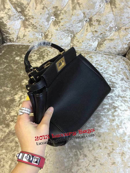Fendi mini Peekaboo Bag Calfskin Leather 30320 Black Fendi mini Peekaboo Bag Calfskin Leather 30320 Black