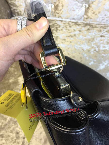 Fendi mini Peekaboo Bag Calfskin Leather 30320 Black Fendi mini Peekaboo Bag Calfskin Leather 30320 Black