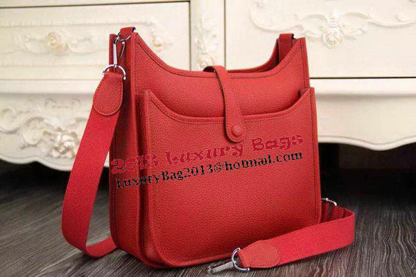 Hermes Evelyne 28cm Messenger Bag Original Leather H1188 Red Hermes Evelyne 28cm Messenger Bag Original Leather H1188 Red