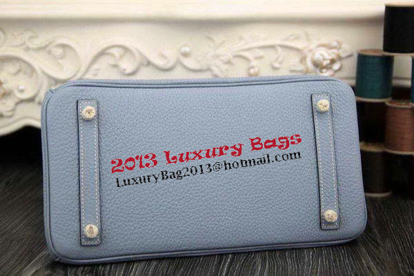 Hermes Birkin 35CM 30CM Tote Bag Original Leather HB35O Light Blue Hermes Birkin 35CM 30CM Tote Bag Original Leather HB35O Light Blue