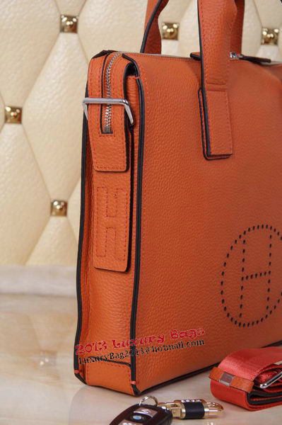 Hermes Briefcase Original Grainy Leather H8813T Orange Hermes Briefcase Original Grainy Leather H8813T Orange