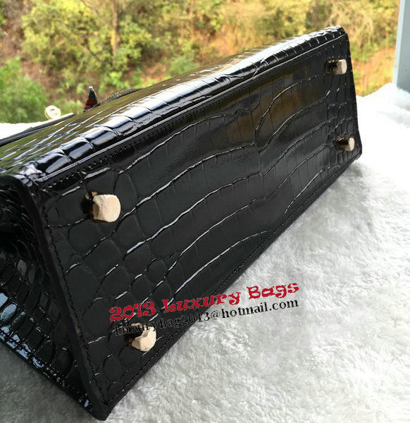Hermes Kelly 32cm Shoulder Bag Croco Leather K32CO Black Hermes Kelly 32cm Shoulder Bag Croco Leather K32CO Black