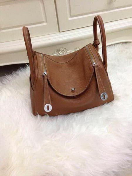 Hermes Lindy 30CM Original Leather Shoulder Bag HLD30 Brown