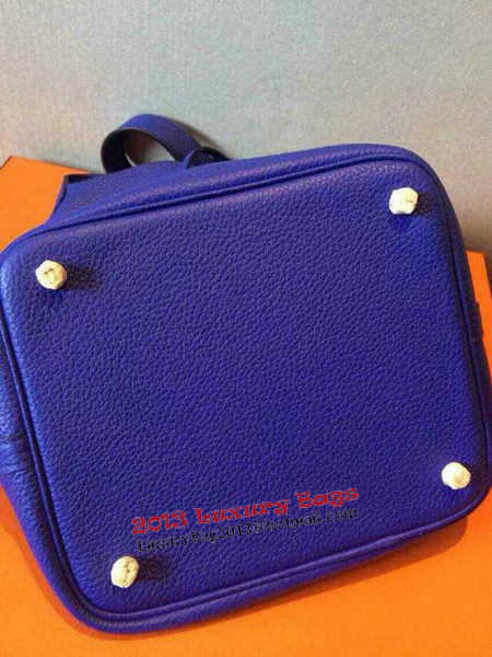 Hermes Picotin Lock 22cm Bags Litchi Leather HPT22 Blue Hermes Picotin Lock 22cm Bags Litchi Leather HPT22 Blue