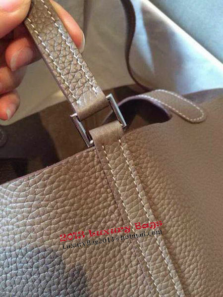 Hermes Picotin Lock 22cm Bags Litchi Leather HPT22 Grey Hermes Picotin Lock 22cm Bags Litchi Leather HPT22 Grey